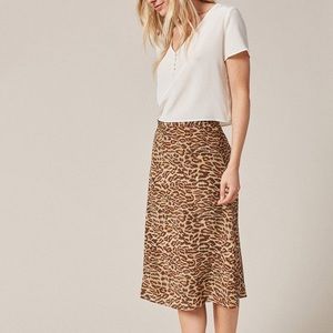 Amour Vert silk leopard skirt